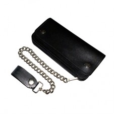 8" Leather Wallet with Chain