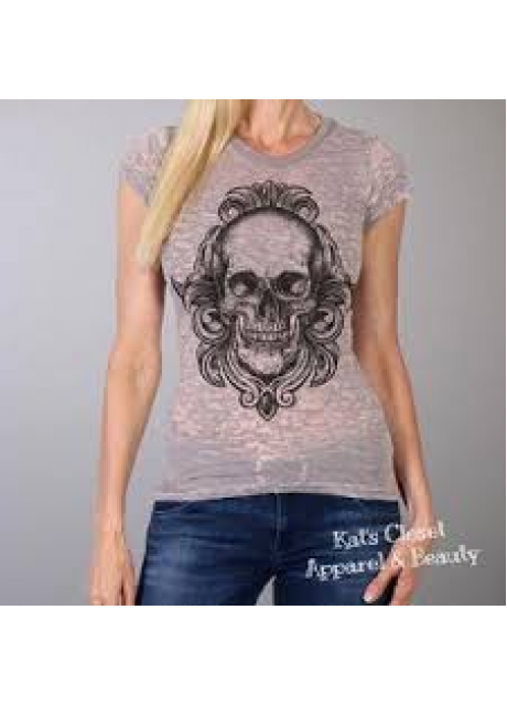  Graphic Skull SS Top