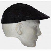 Leather Cap with Embroidered Devil