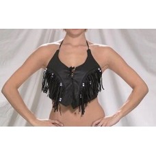 Fringe Halter Top with Beads