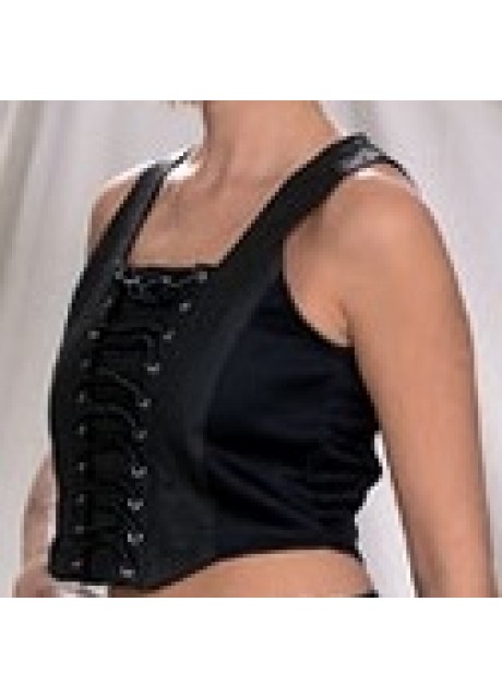 Leather Halter Top with Laces