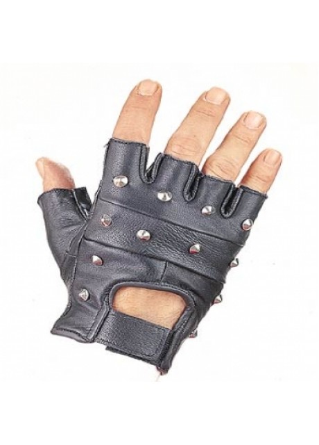 Fingerless Stud Gloves with Pull Loops