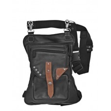 Black & Brown Thigh Bag w Gun Pocket