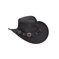 Black Leather Outback Hat