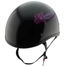 Black Rose Half Helmet