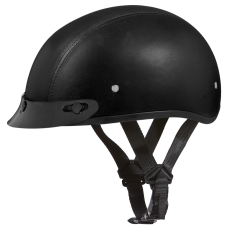Leather-Covered Half Helmet