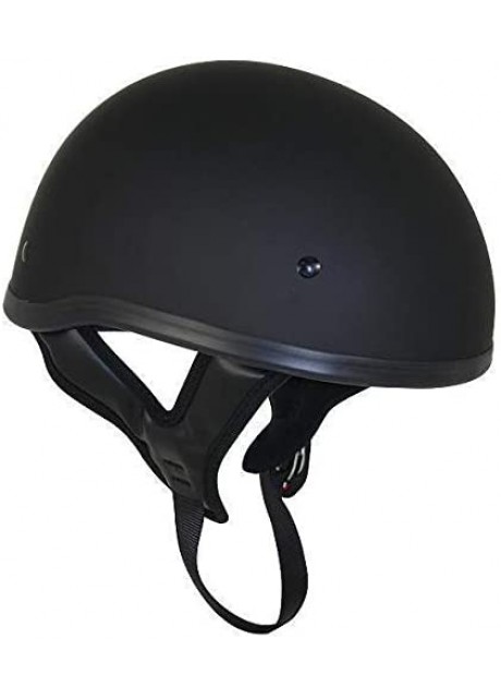 Matte Black DOT Skull-Cap Helmet