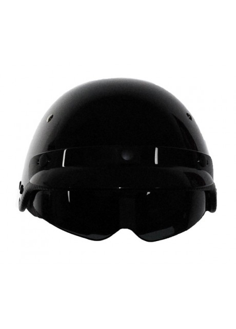 Vega Gloss Black DOT Half Helmet with Retractable Shield