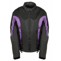 Black & Purple Textile Jacket with Side Laces
