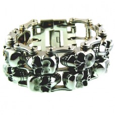 Steel 10-Skulls Bracelet          