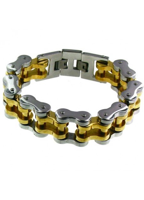Steel/Gold Chain Bracelet          