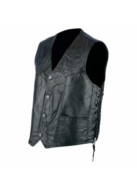 Hog Leather Vest with Side Lace