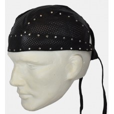 Perforated Leather Skull Cap with Studs